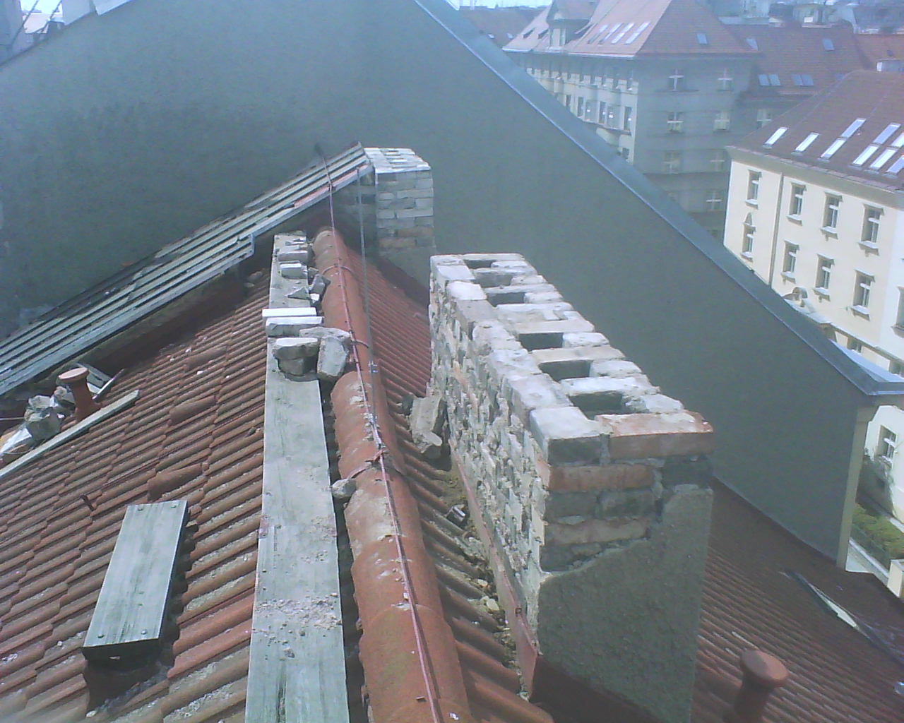Komínové těleso, oprava komínu, opravy komínů Praha